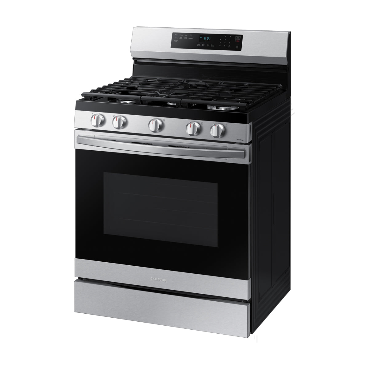 Samsung Estufa a Gas de Acero Inoxidable | WiFi Smart | 6p3 | Air Fryer | Convección | Control de Voz (Alexa y Google) | Panel Digital | Plancha | 30" | 5 Quemadores