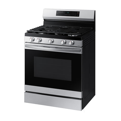 Samsung Estufa a Gas de Acero Inoxidable | WiFi Smart | 6p3 | Air Fryer | Convección | Control de Voz (Alexa y Google) | Panel Digital | Plancha | 30" | 5 Quemadores