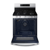 Samsung Estufa a Gas de Acero Inoxidable | WiFi Smart | 6p3 | Air Fryer | Convección | Control de Voz (Alexa y Google) | Panel Digital | Plancha | 30" | 5 Quemadores