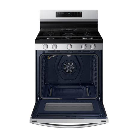 Samsung Estufa a Gas de Acero Inoxidable | WiFi Smart | 6p3 | Air Fryer | Convección | Control de Voz (Alexa y Google) | Panel Digital | Plancha | 30" | 5 Quemadores