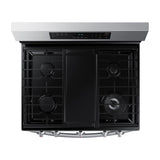 Samsung Estufa a Gas de Acero Inoxidable | WiFi Smart | 6p3 | Air Fryer | Convección | Control de Voz (Alexa y Google) | Panel Digital | Plancha | 30" | 5 Quemadores