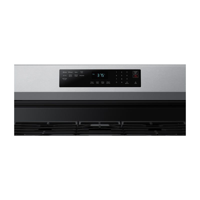 Samsung Estufa a Gas de Acero Inoxidable | WiFi Smart | 6p3 | Air Fryer | Convección | Control de Voz (Alexa y Google) | Panel Digital | Plancha | 30" | 5 Quemadores