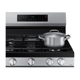 Samsung Estufa a Gas de Acero Inoxidable | WiFi Smart | 6p3 | Air Fryer | Convección | Control de Voz (Alexa y Google) | Panel Digital | Plancha | 30" | 5 Quemadores