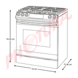 Samsung Estufa a Gas de Acero Inoxidable | WiFi Smart | 6p3 | Air Fryer | True Convection | Control de Voz (Alexa y Google) | Panel Digital | 30" | 5 Quemadores