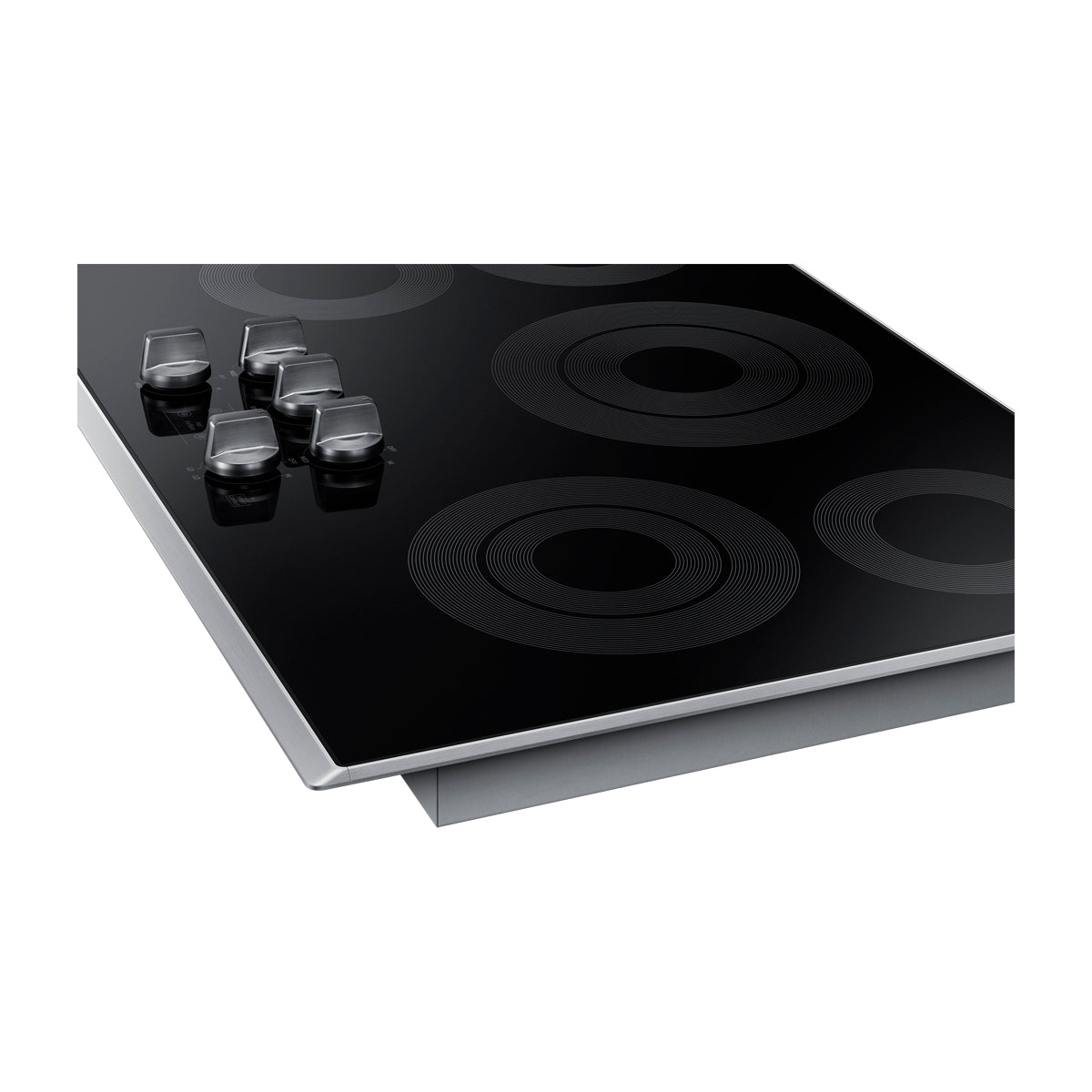 Samsung Estufa Empotrable Eléctrica de Vitrocerámica | 30" | 5 Quemadores | WiFi | Control Frontal | Fácil de Limpiar | Negro