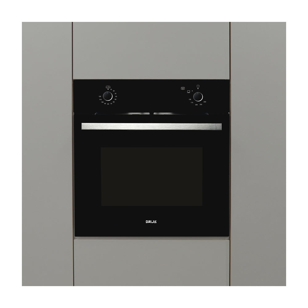 Drija Oceania 60 Black Gas Horno Multifuncional Empotrable a Gas | Puerta de Doble Vidrio | 250°C