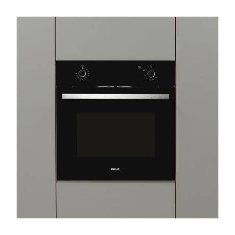DRIJA Oceania 60 Black Gas Horno Multifuncional Empotrable a Gas | Puerta de Doble Vidrio | 250°C