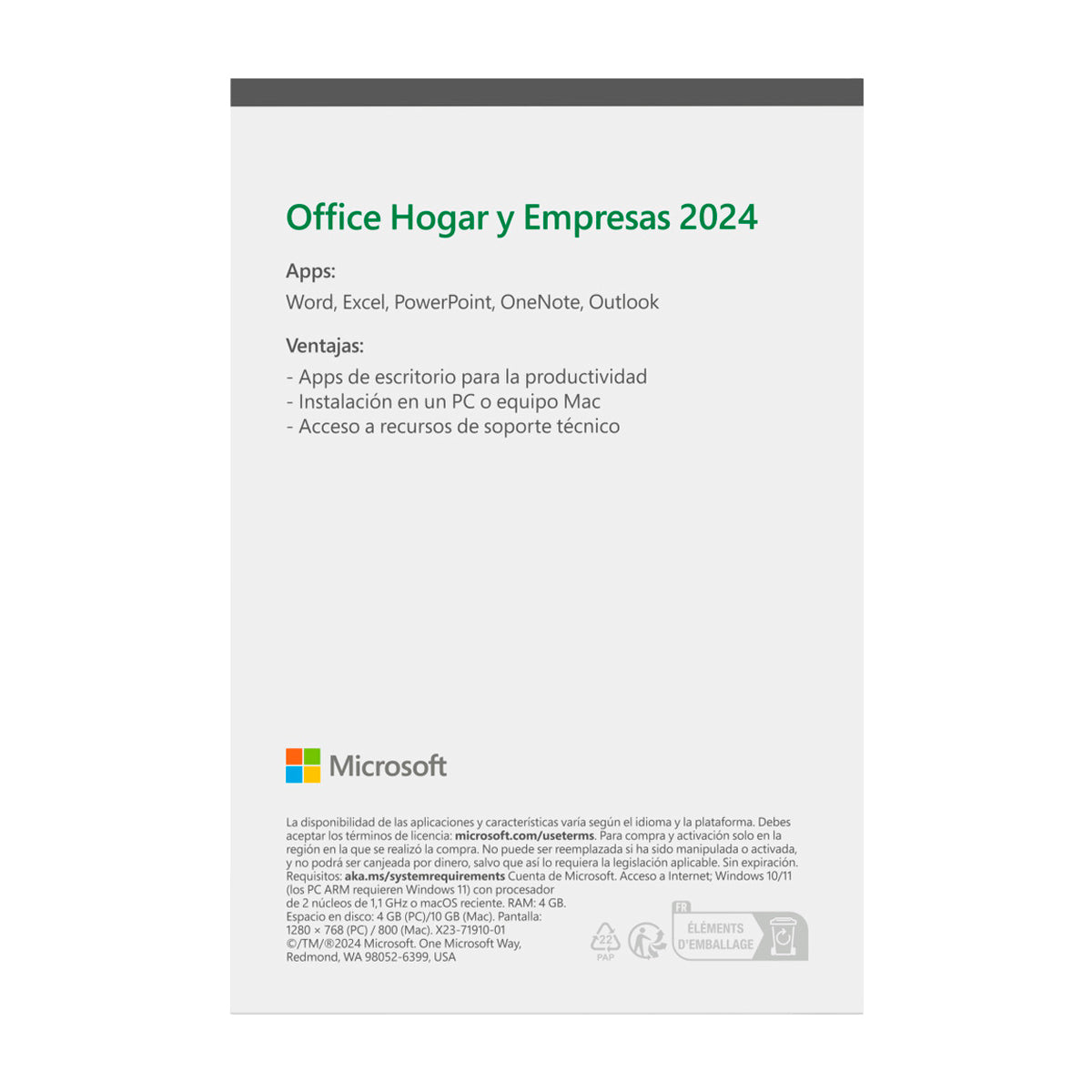 Microsoft Office Hogar y Empresas | 1 Equipo