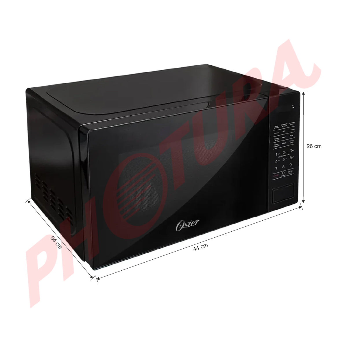 Oster OGGME2702 Microondas de 700W | Interior de Cerámica | 0.7p3 | Negro