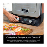 Ninja Woodfire Horno Eléctrico 8-en-1 para Exteriores | Woodfire Technology | Ahumador BBQ | Hornear y Asar | 1760W | Rojo