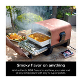 Ninja Woodfire Horno Eléctrico 8-en-1 para Exteriores | Woodfire Technology | Ahumador BBQ | Hornear y Asar | 1760W | Rojo