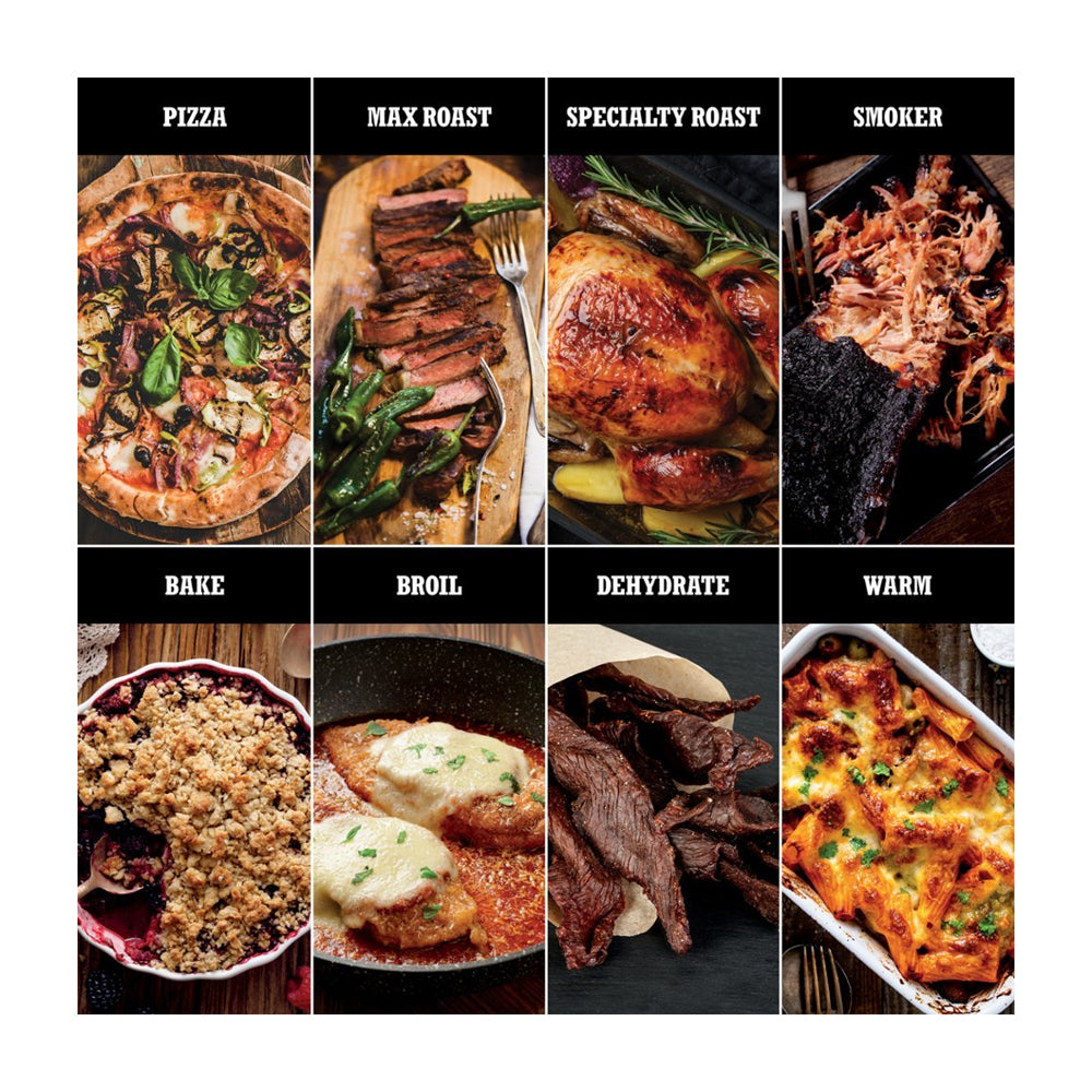 Ninja Woodfire Horno Eléctrico 8-en-1 para Exteriores | Woodfire Technology | Ahumador BBQ | Hornear y Asar | 1760W | Rojo