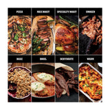 Ninja Woodfire Horno Eléctrico 8-en-1 para Exteriores | Woodfire Technology | Ahumador BBQ | Hornear y Asar | 1760W | Rojo