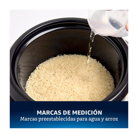 Oster ORIC00BK6C Olla Arrocera de 1.4L | Interior Antiadherente Extraíble | Negro