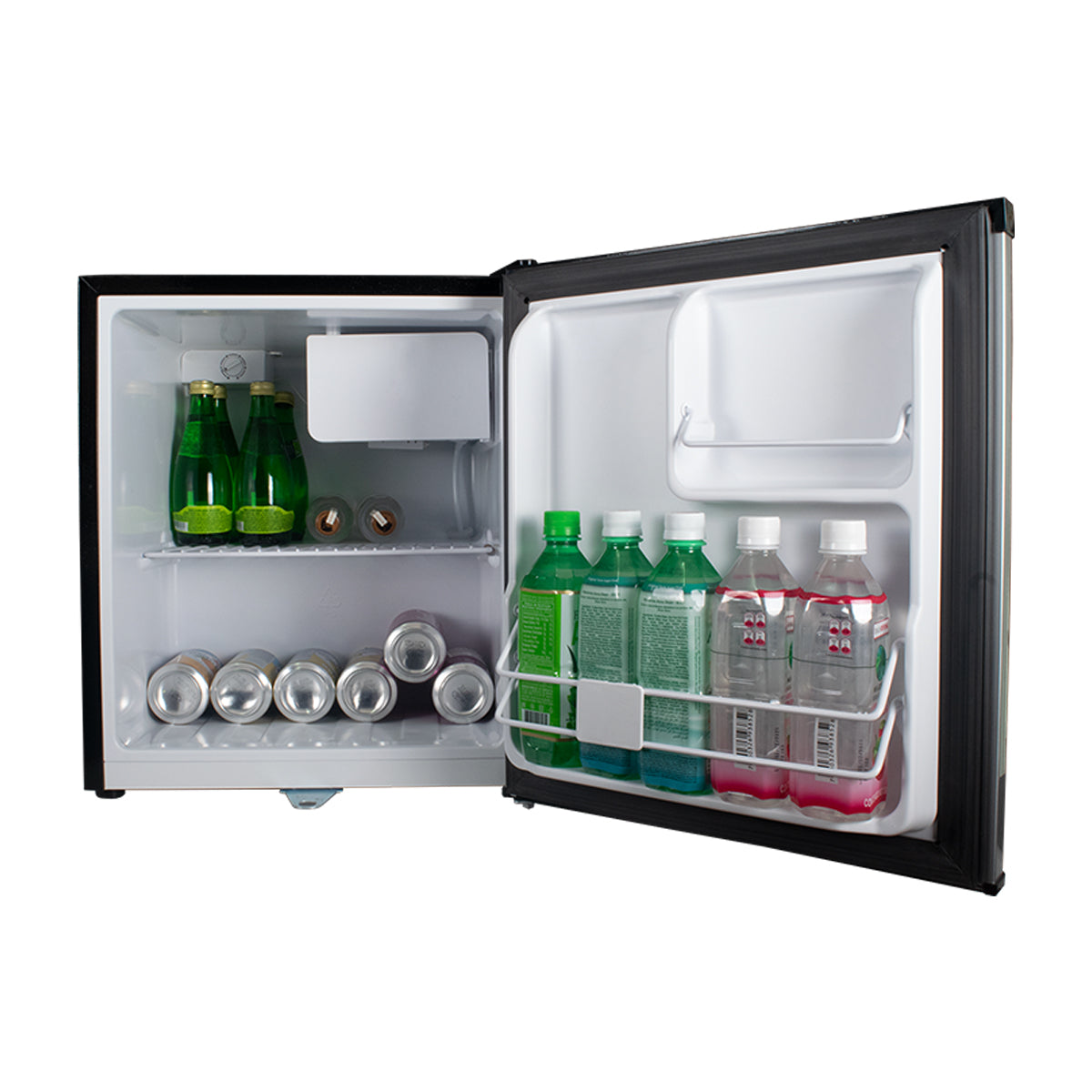 Oster OSMB46BV Refrigeradora Compacta de 1 Puerta | Rápido Enfriamiento | Control de Temperatura | 1.66p3 | Negro Plateado