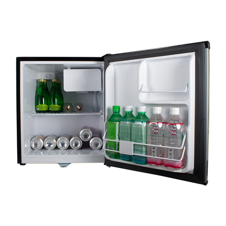 Oster OSMB46BV Refrigeradora Compacta de 1 Puerta | Rápido Enfriamiento | Control de Temperatura | 1.66p3 | Negro Plateado