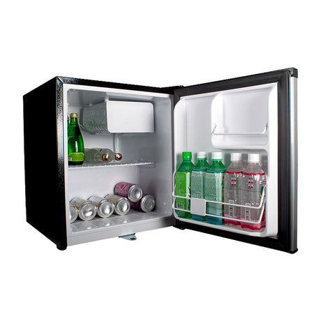 Oster OSMB46BV Refrigeradora Compacta de 1 Puerta | Rápido Enfriamiento | Control de Temperatura | 1.66p3 | Negro Plateado