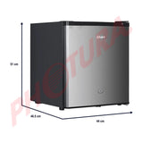 Oster OSMB46BV Refrigeradora Compacta de 1 Puerta | Rápido Enfriamiento | Control de Temperatura | 1.66p3 | Negro Plateado
