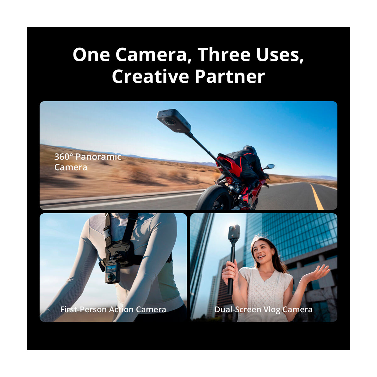 DJI Osmo Action 360 Standard Cámara de Acción | Video 8K 360° | Doble Pantalla | HorizonSteady | Slow Motion