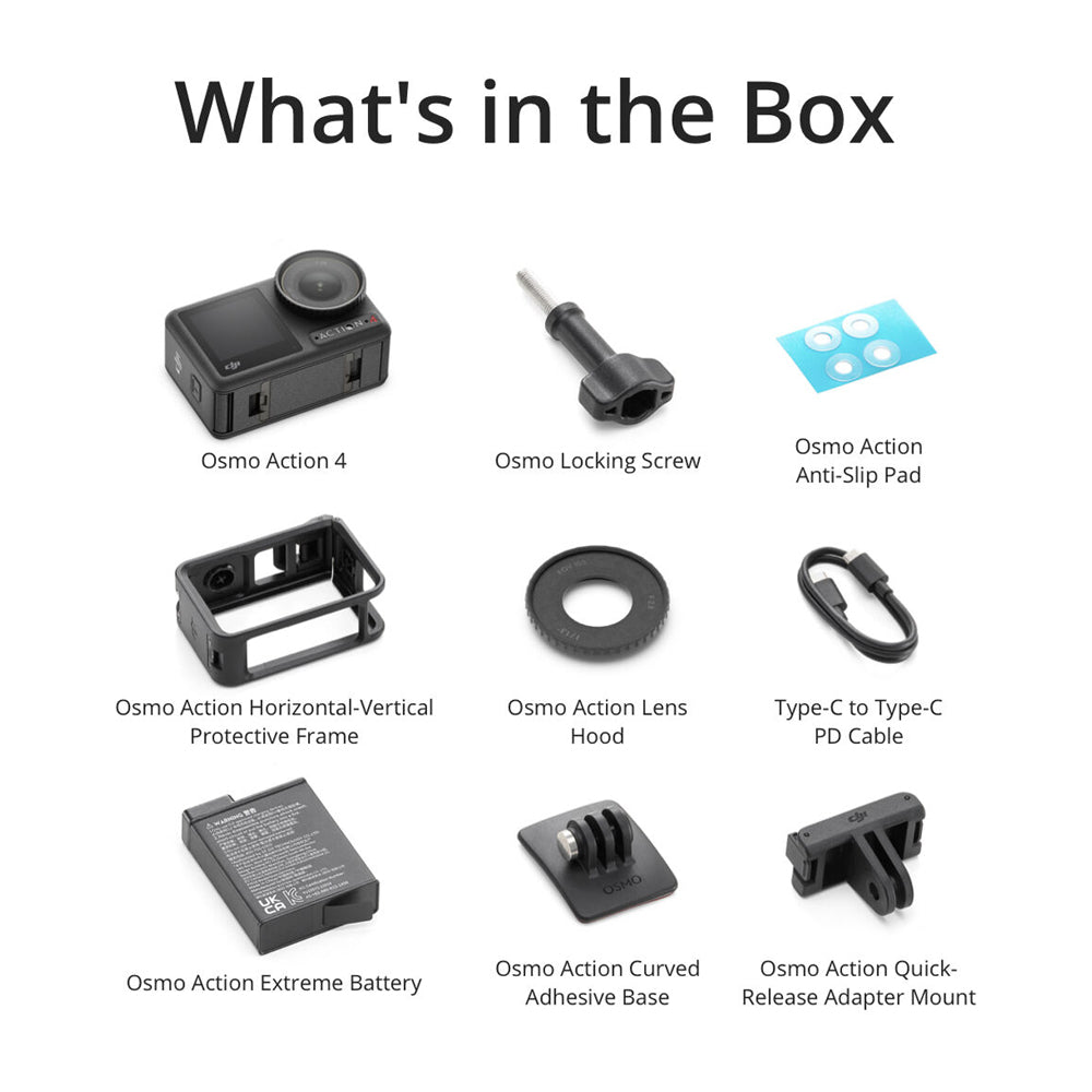 DJI Osmo Action 4 Standard Cámara de Acción | Video 4K | Doble Pantalla | HorizonSteady | Slow Motion