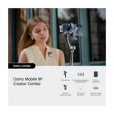 DJI Osmo Mobile 8P Creator Combo Gimbal Extendible para Smartphones | Magnetic | Estabilizador de 3-Ejes | Osmo FrameTap | Módulo Multifuncional | Rotación 360° | ActiveTrack 8.0 | 10H | Gris Oscuro