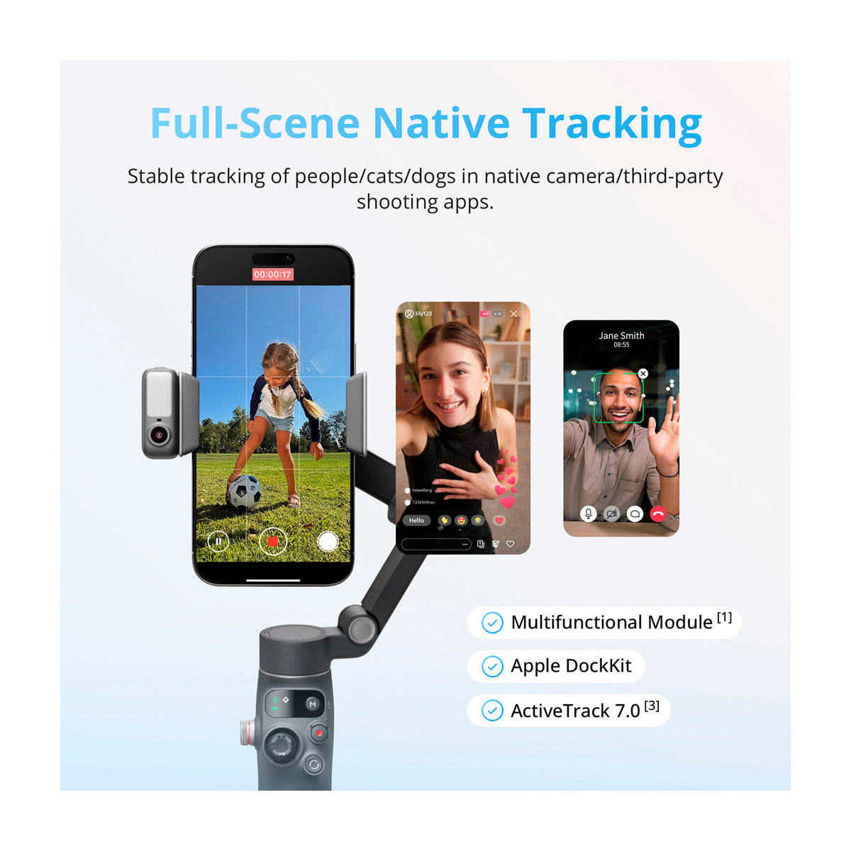 DJI Osmo Mobile 8 Gimbal Extendible para Smartphones | Magnetic | Estabilizador de 3-Ejes | Módulo Multifuncional | Quick Launch | Rotación 360° | ActiveTrack 7.0 | 10H | Gris Oscuro