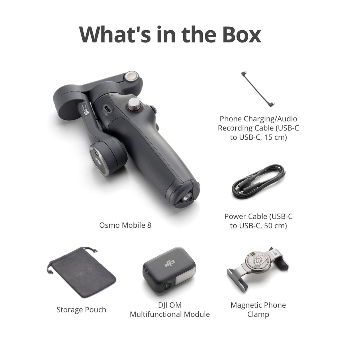 DJI Osmo Mobile 8 Gimbal Extendible para Smartphones | Magnetic | Estabilizador de 3-Ejes | Módulo Multifuncional | Quick Launch | Rotación 360° | ActiveTrack 7.0 | 10H | Gris Oscuro