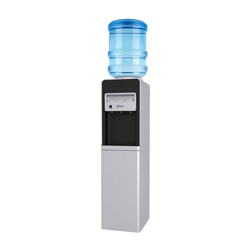 Oster OSWDA3200 Dispensador de Fría/Caliente/Ambiente | Compartimiento de Almacenaje | Garrafones de 11L y 19L | Gris Negro