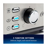 Oster OTST00MNSS2SGB24 Tostadora de 2 Rebanadas | 7 Niveles de Tostado | Ranuras Anchas | Acero