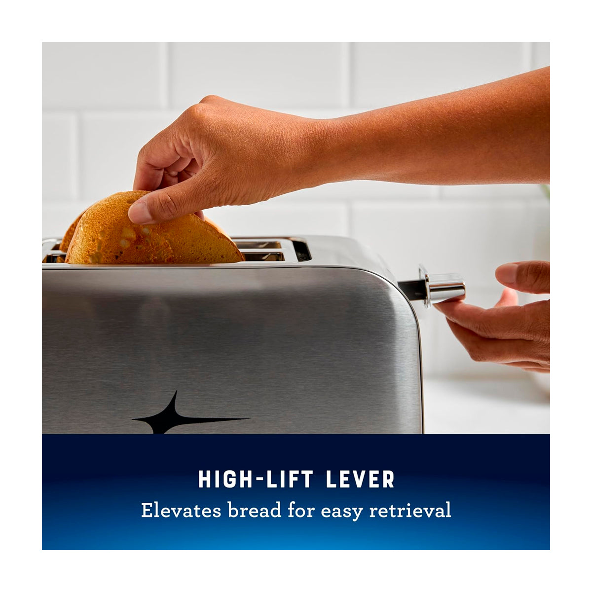 Oster OTST00MNSS2SGB24 Tostadora de 2 Rebanadas | 7 Niveles de Tostado | Ranuras Anchas | Acero