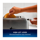 Oster OTST00MNSS2SGB24 Tostadora de 2 Rebanadas | 7 Niveles de Tostado | Ranuras Anchas | Acero