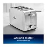 Oster OTST00MNSS2SGB24 Tostadora de 2 Rebanadas | 7 Niveles de Tostado | Ranuras Anchas | Acero