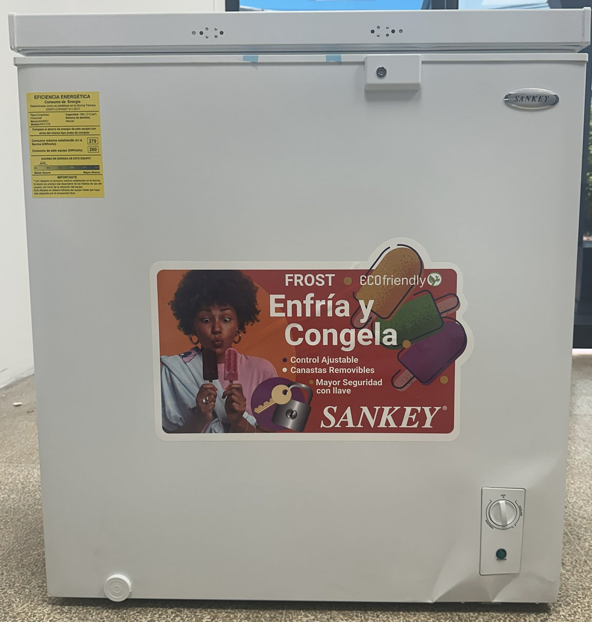 (Outlet) Sankey Congelador Horizontal de 6.99p3 | Blanco