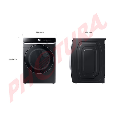 (Outlet) Samsung Secadora Eléctrica de Carga Frontal | MultiSteam | AI Control | Super Speed | 24kg | Negro
