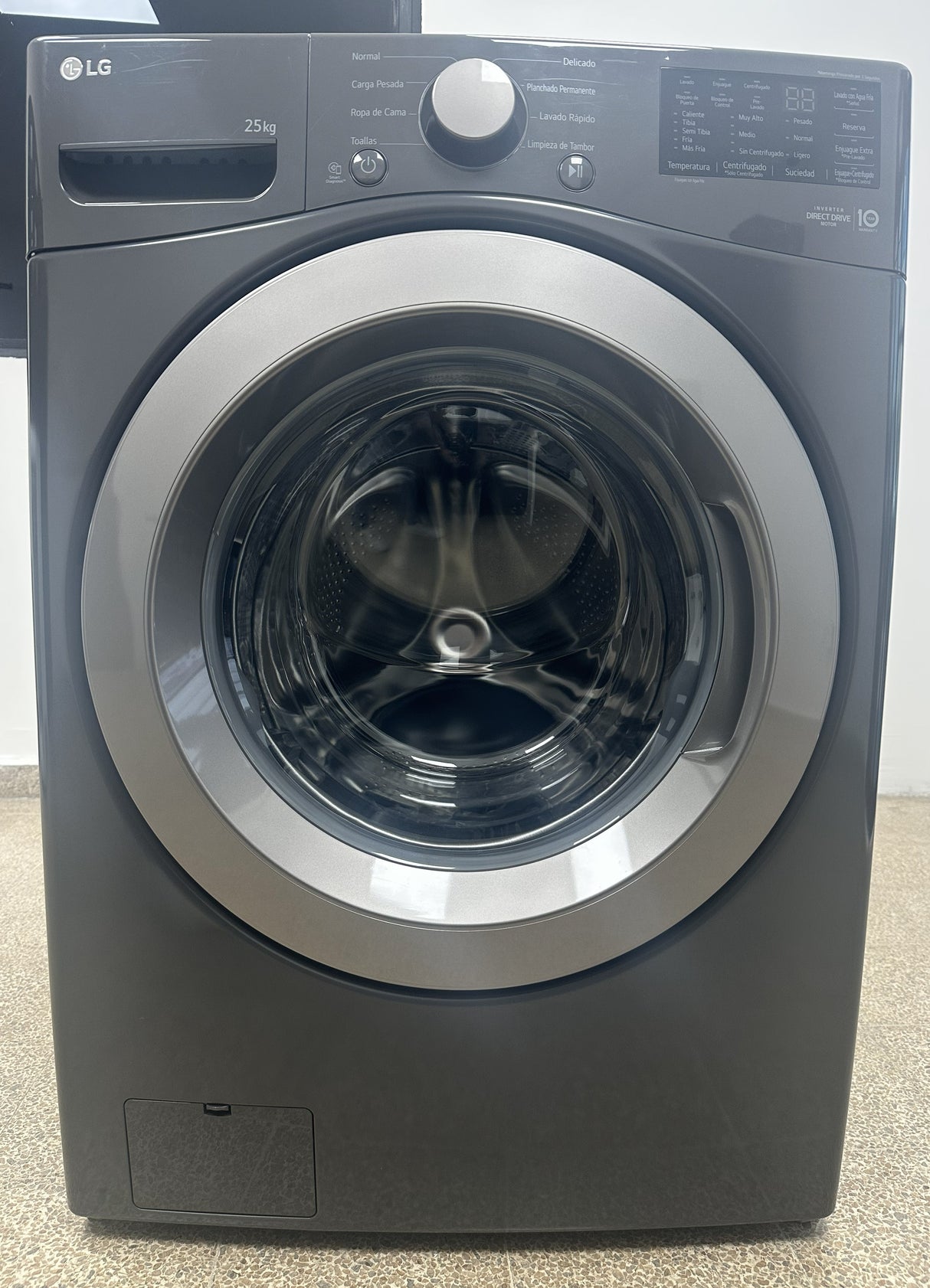 (Outlet) LG Combo Lavadora Automatica Inverter Direct Drive y Secadora a Gas de Carga Frontal | 6 Motion DD | 25kg | Negro Medio