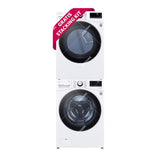 (Outlet) LG Combo Lavadora Automatica Inverter Direct Drive y Secadora a Gas de Carga Frontal | 6 Motion DD | Turbo Wash | 22kg | Blanco