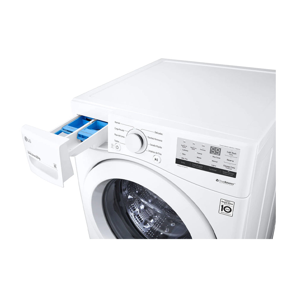 (Outlet) LG Combo Lavadora Automatica Inverter Direct Drive y Secadora a Gas de Carga Frontal | 6 Motion DD | 20kg | Blanco