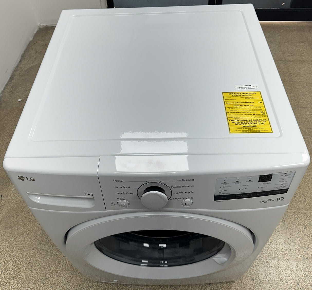 (Outlet) LG Combo Lavadora Automatica Inverter Direct Drive y Secadora a Gas de Carga Frontal | 6 Motion DD | 20kg | Blanco