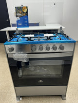 (Outlet) Indurama Estufa a Gas de Acero Inoxidable | Alcalá Quarzo Home | Quemador Ultra Rápido | Grill | TermoPrecisión | Tapa | 31" | 5 Quemadores | Gris