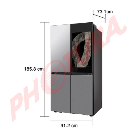 (Outlet) Samsung BESPOKE Refrigeradora Cross Door de 4 Puertas Digital Inverter | Family Hub | Triple Cooling | Dual Ice Maker | Beverage Center | 28.60p3