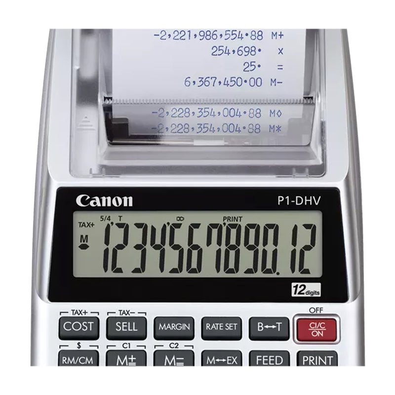Canon Maquina Sumadora Portátil de 12 Dígitos | Compacta | Impresión en 2 colores