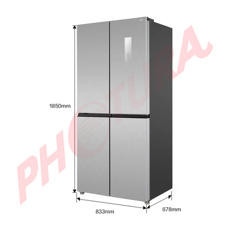 TCL Refrigeradora Cross Door Twin Eco Inverter 4 Puertas | Metal Cool | Multi Air Flow | Ice Maker | 16.6p3