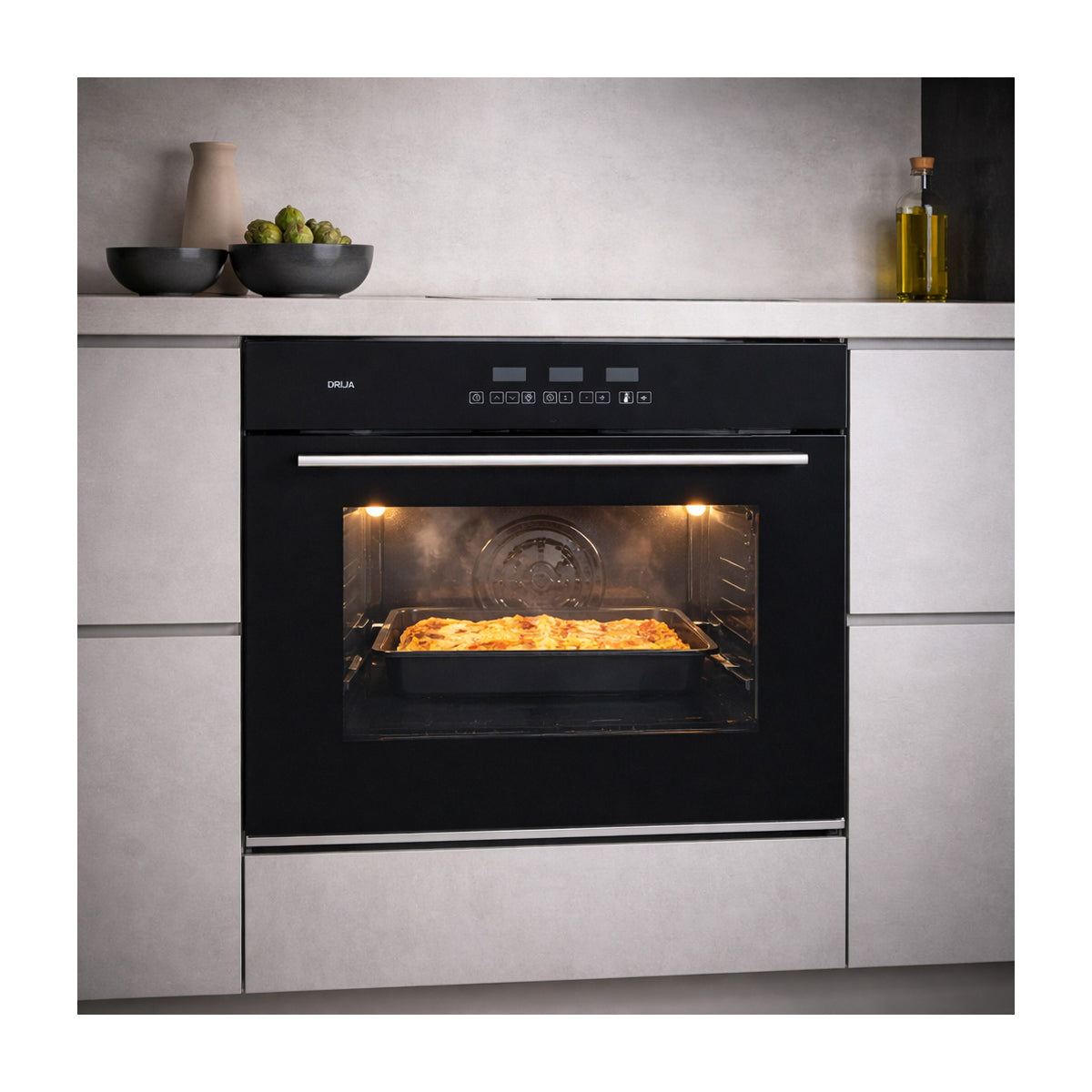 DRIJA Pacific 76 Air-A Eléctrico Horno Multifuncional Empotrable Eléctrico | Puerta de Triple Vidrio | 270°C