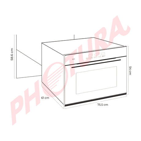 DRIJA Pacific 76 Air-A Eléctrico Horno Multifuncional Empotrable Eléctrico | Puerta de Triple Vidrio | 270°C