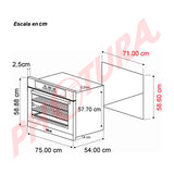 Drija Pacific 76 Air Eléctrico Horno Multifuncional Empotrable Eléctrico | Puerta de Triple Vidrio | 250°C