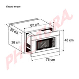 Drija Palermo 62L Microondas Empotrable de 1200W | 2.2p3 | Cocción por Sensor | Sistema de Bloqueo Infantil