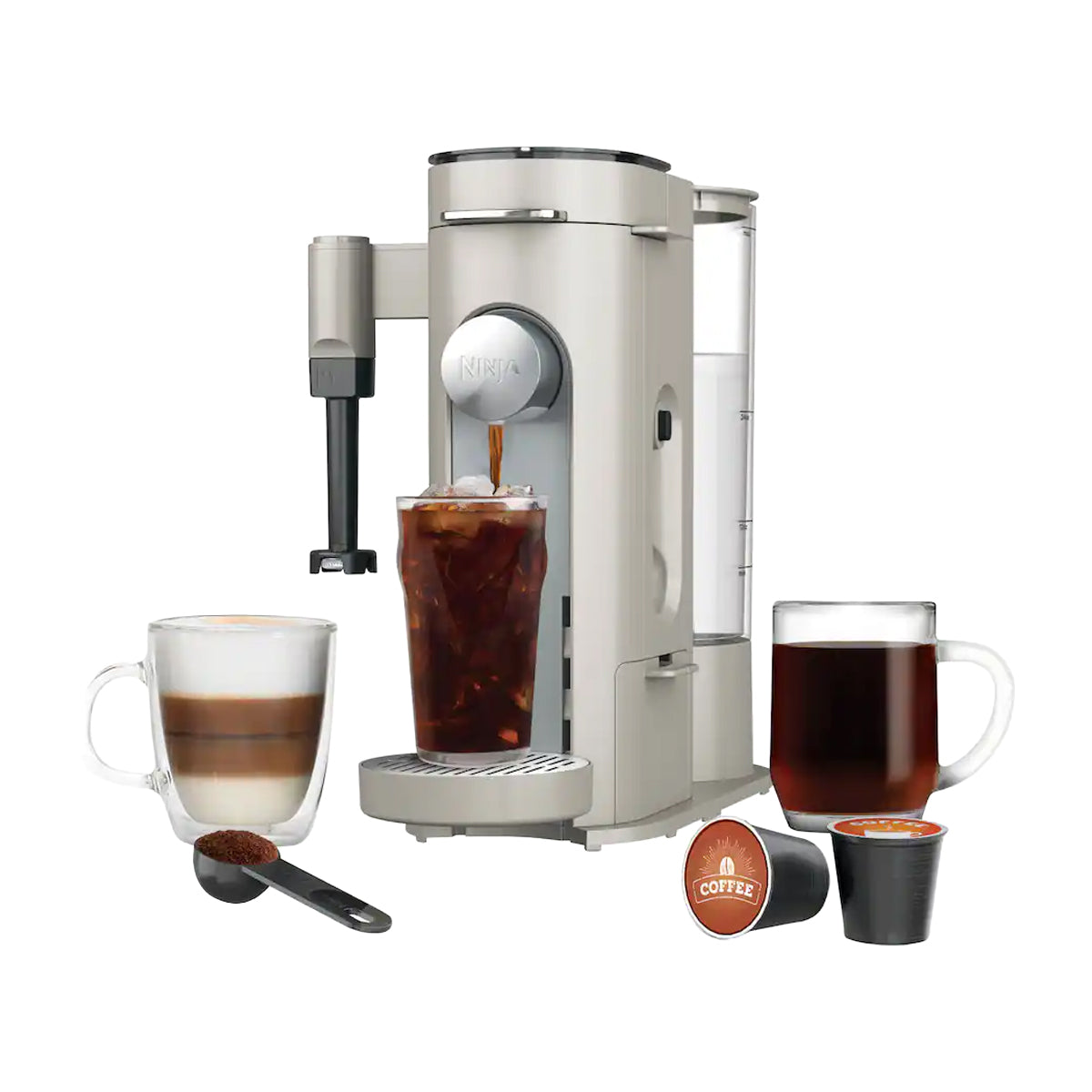 Ninja Pods & Grounds Cafetera Especial de 1 Taza | 4 Estilos de Preparación | Espumador | Stone