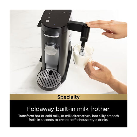 Ninja Pods & Grounds Cafetera Especial de 1 Taza | 4 Estilos de Preparación | Espumador | Negro