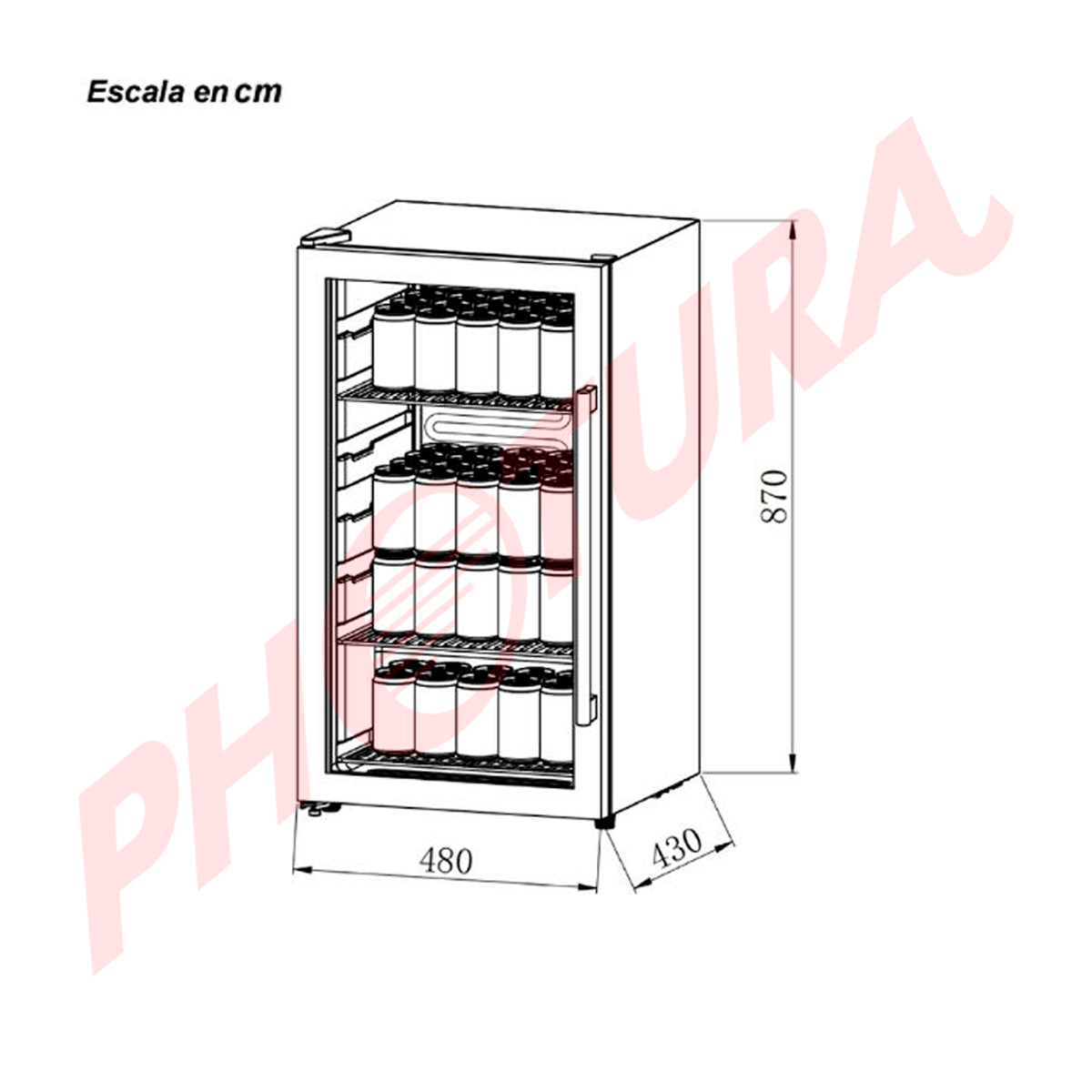 Drija PIAVE 70-B Centro de Bebidas de 3.0p3 | Hasta 70 Latas | Control Digital | Puerta Reversible | Doble Vidrio | 3 Rejillas Removibles