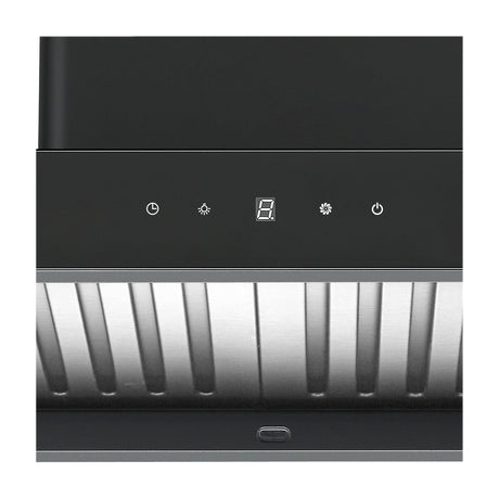 DRIJA Pirámide 90 Black Extractor de Grasa | Tipo Chimenea | 3 Velocidades | Panel Táctil | 1 Filtro de Carbón | 2 Filtros de acero inoxidable | 500m3/H | Negro